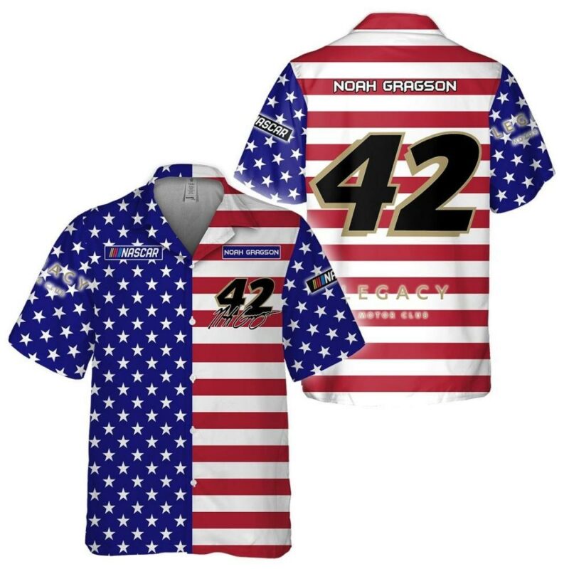 Independence Day Noah Gragson Nascar Racing Signature Hawaiian Shirt 1