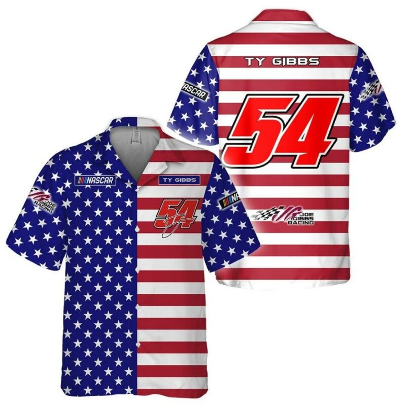 Independence Day Ty Gibbs Nascar Racing Signature Hawaiian Shirt 1