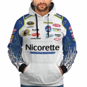Jeff Gordon 24 Nascar Racing Nicorette Chervolet And Hendrick Motorsport Uniform All Over Print Hoodie
