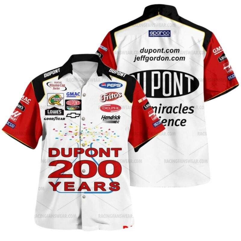Jeff Gordon Nascar 2002 Racing Dupont 200 Years Uniform Hawaiian Shirt 1
