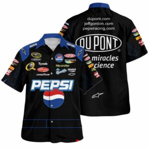 Jeff Gordon Nascar 2008 Racing Pepsi Dupont Nicorette Uniform Hawaiian Shirt