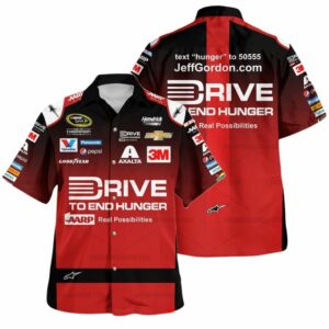 Jeff Gordon Nascar 2015 Drive To End Hunger Racing Uniform Hawaiian Shirt