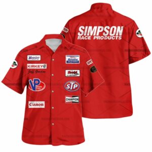Jeff Gordon Nascar Racing 1989 Simpson Race Products Uniform Hawaiian Shirt