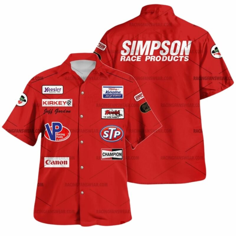 Jeff Gordon Nascar Racing 1989 Simpson Race Products Uniform Hawaiian Shirt 1