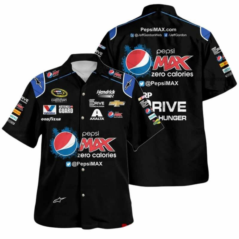 Jeff Gordon Nascar Racing 2012 Pepsi Uniform Hawaiian Shirt 1