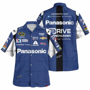 Jeff Gordon Nascar Racing 2014 Panasonic Uniform Hawaiian Shirt