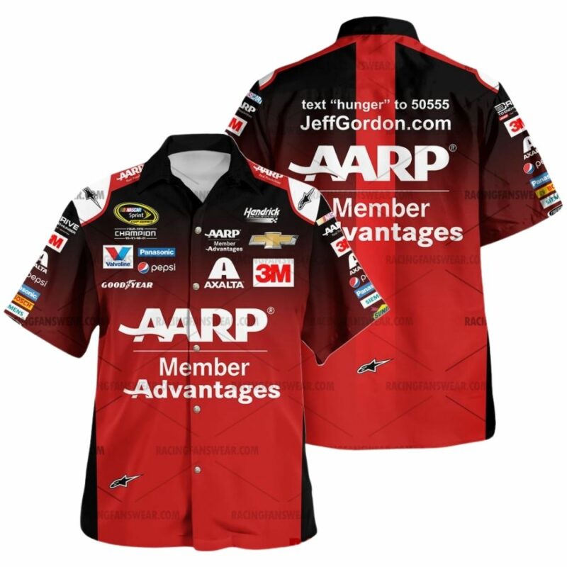 Jeff Gordon Nascar Racing 2015 Aarp Uniform Hawaiian Shirt 1