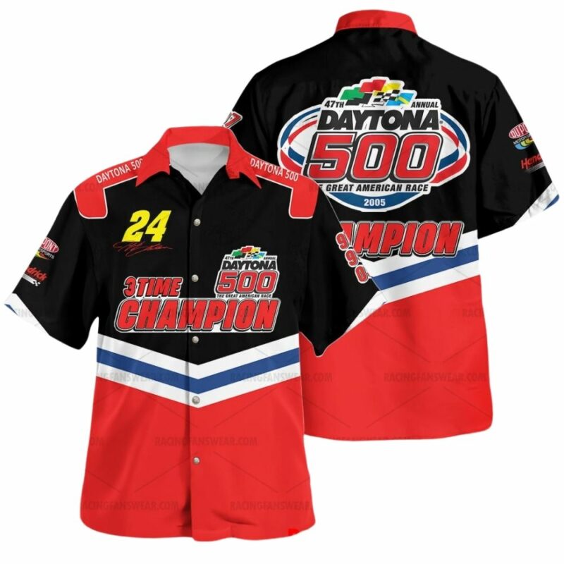 Jeff Gordon Nascar Racing 3 Time Champion Uniform Hawaiian Shirt 1