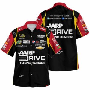 Jeff Gordon Nascar Racing AARP Drive To End Hunger 2013 Uniform Hawaiian Shirt