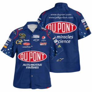 Jeff Gordon Nascar Racing Dupont Pepsi Chervolet And Hendrick Motorsport Uniform Hawaiian Shirt