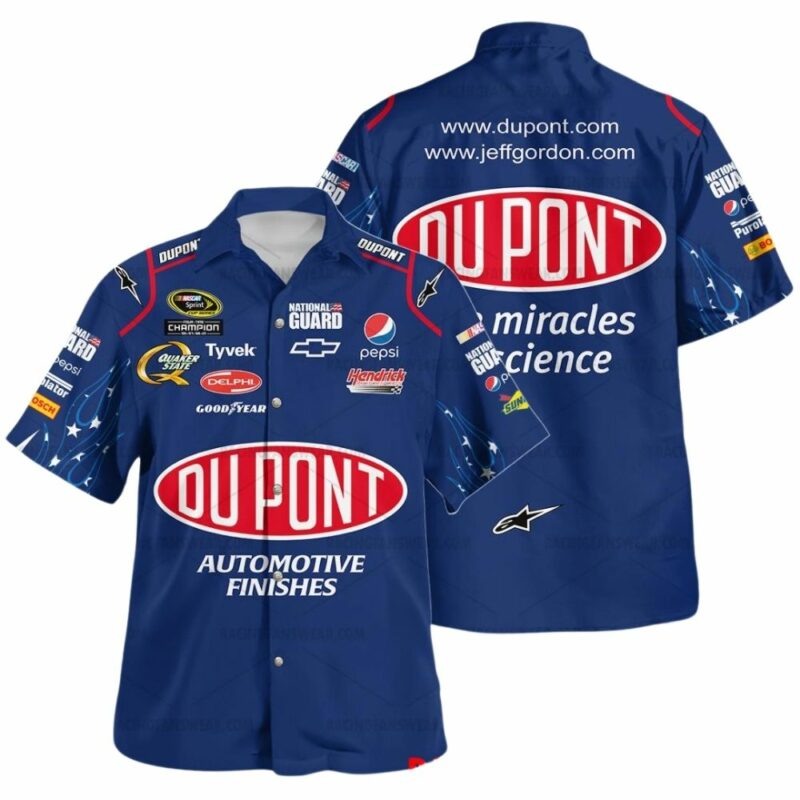 Jeff Gordon Nascar Racing Dupont Pepsi Chervolet And Hendrick Motorsport Uniform Hawaiian Shirt 1