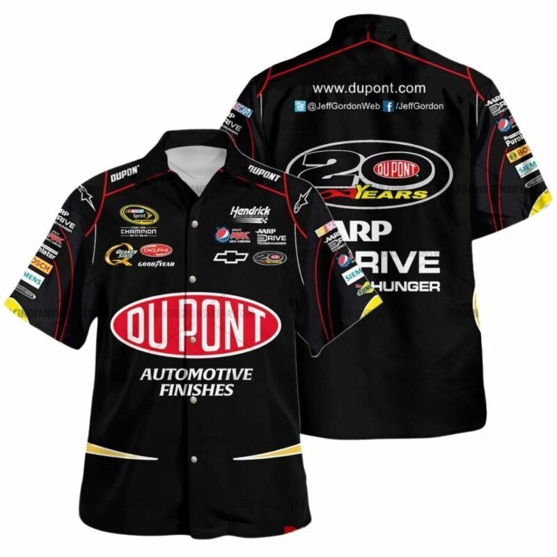 Jeff Gordon Nascar Racing Hendrick Motorsports Dupont Chervolet Uniform Hawaiian Shirt 1