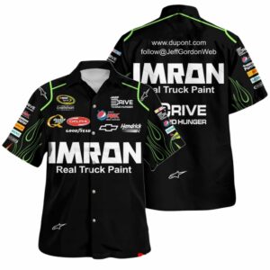 Jeff Gordon Nascar Racing Imron Real Truck Paint Uniform Hawaiian Shirt