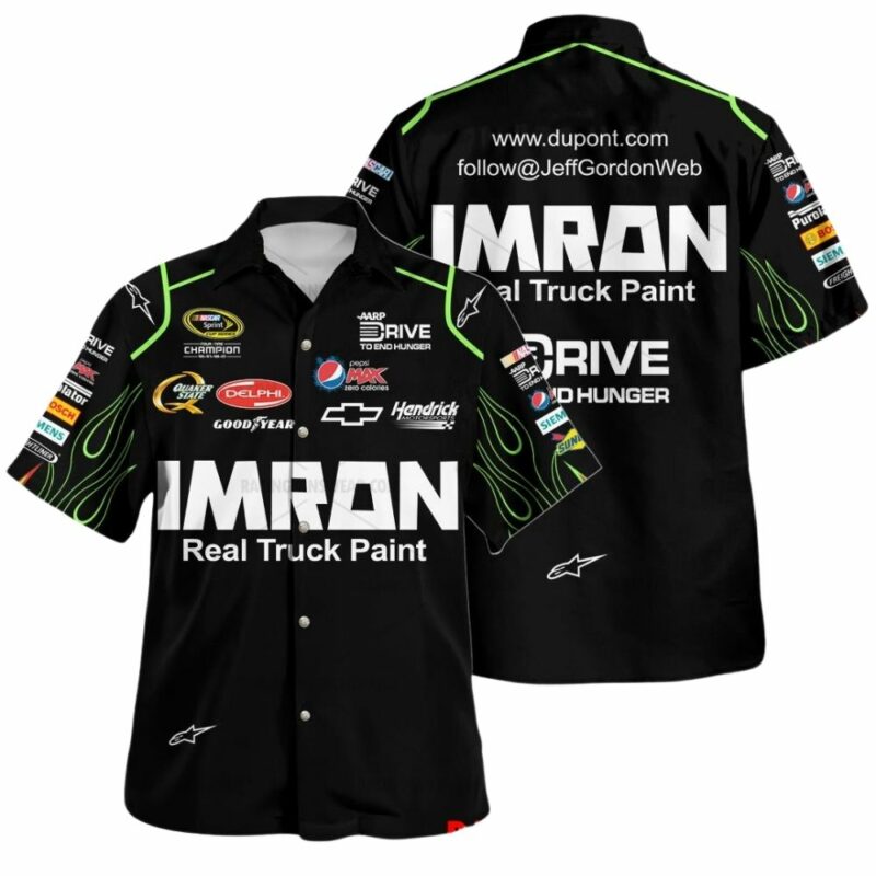 Jeff Gordon Nascar Racing Imron Real Truck Paint Uniform Hawaiian Shirt 1