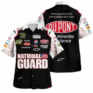 Jeff Gordon Nascar Racing National Guard Flag American Uniform Hawaiian Shirt
