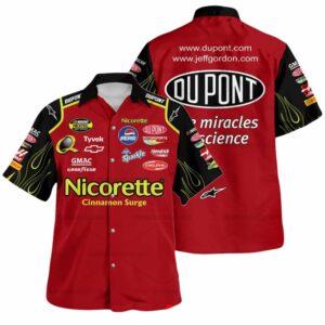 Jeff Gordon Nascar Racing Nicorette Dupont And Pepsi Uniform Hawaiian Shirt