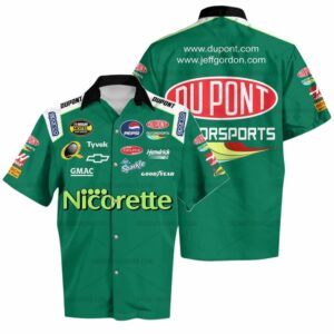 Jeff Gordon Nascar Racing Nicorette Uniform Hawaiian Shirt