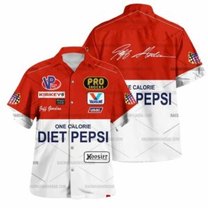Jeff Gordon Nascar Racing One Calorie Diet Pepsi 1990 Uniform Hawaiian Shirt