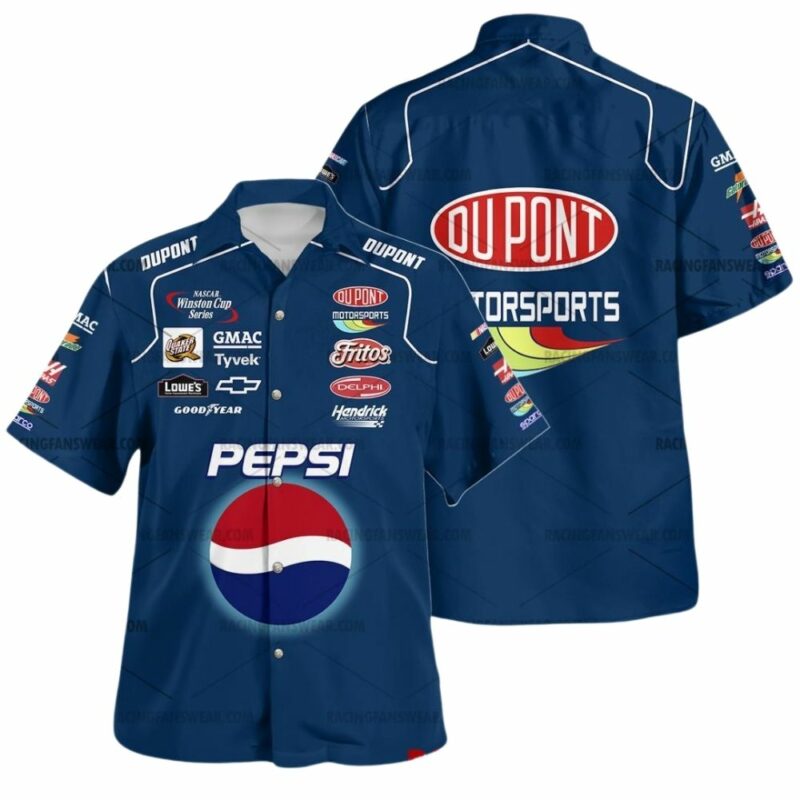 Jeff Gordon Nascar Racing Pepsi 2002 Uniform Hawaiian Shirt 1