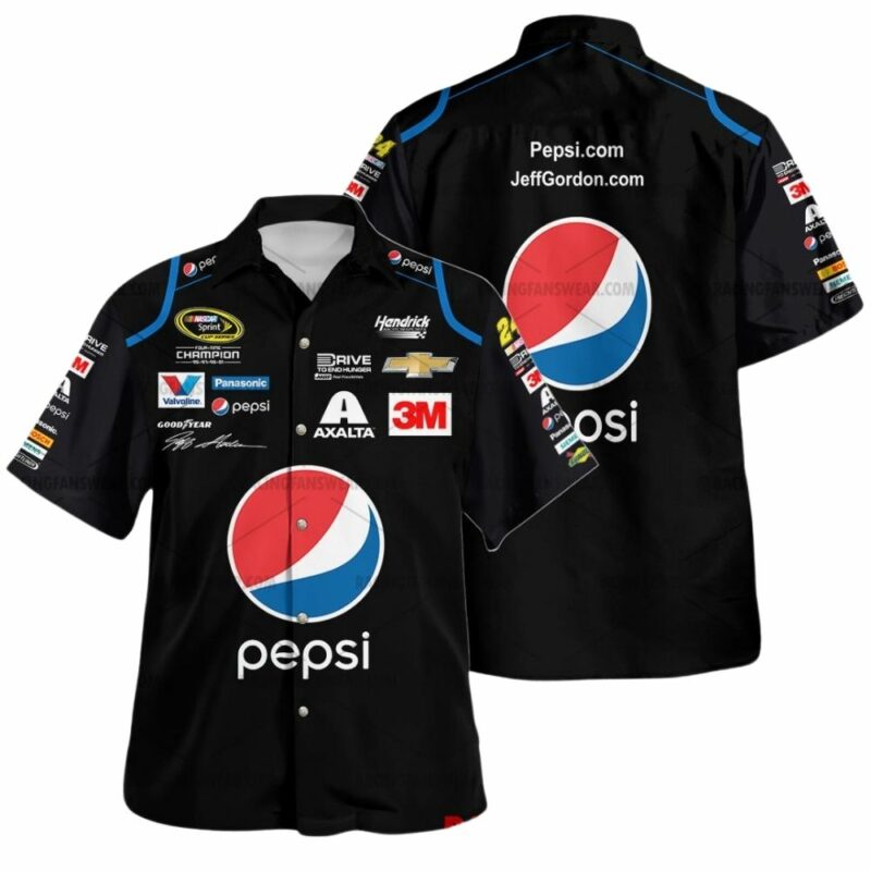 Jeff Gordon Nascar Racing Pepsi Axalta And Chervolet Uniform Hawaiian Shirt 1