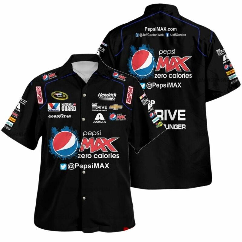 Jeff Gordon Nascar Racing Pepsi Max Zero Calories 2014 Uniform Hawaiian Shirt 1
