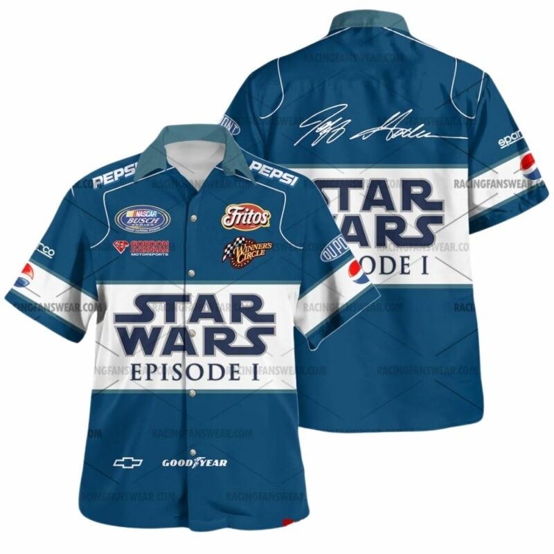 Jeff Gordon Nascar Racing Star Wars Episode 1 1999 Uniform Hawaiian Shirt 1