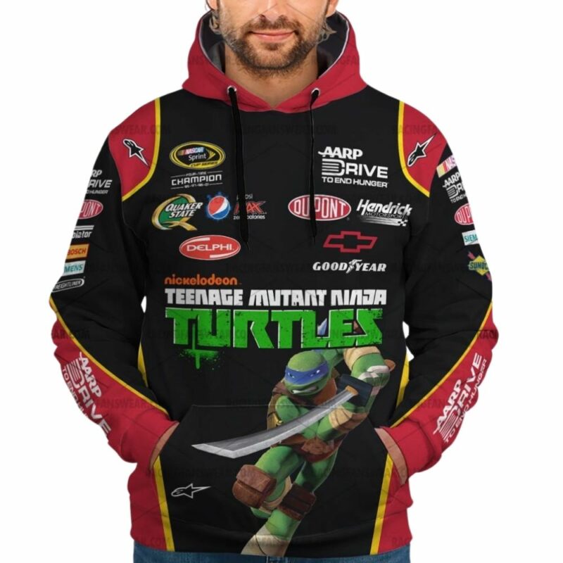 Jeff Gordon Nascar Racing Teenage Mutant Ninja Turtles 2012 Uniform 3D Hoodie 1