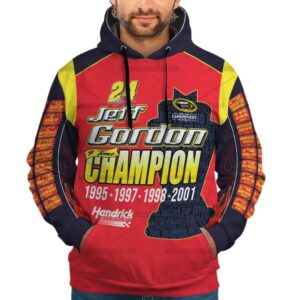Jeff Gordon Nascar Racing Win 4 Time Champion Uniform All Over Print Hoodie