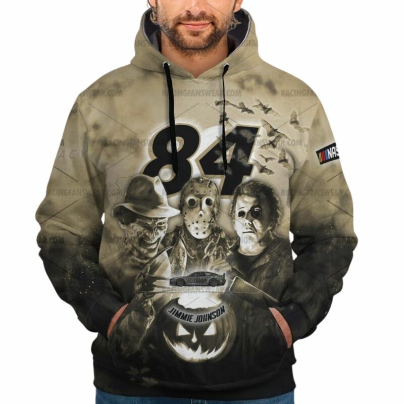 Jimmie Johnson 84 Nascar Racing With Friends Horror Halloween 3D Hoodie 1