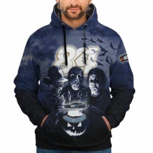 Jimmie Johnson 84 Nascar Racing With Michael Myers Friends Horror Halloween All Over Print Hoodie