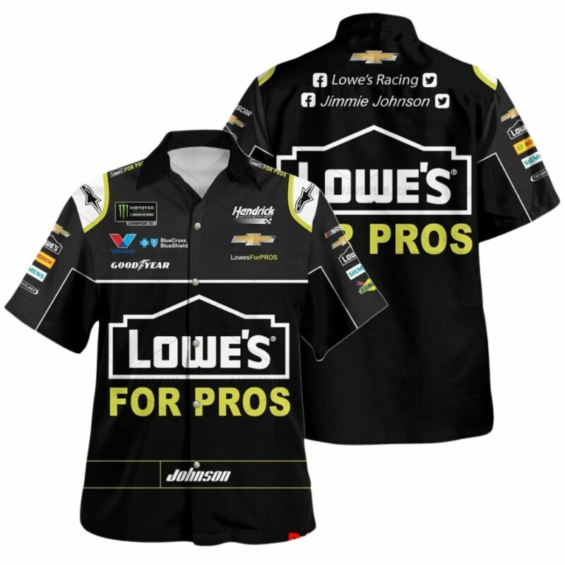 Jimmie Johnson Nascar 2018 Lowes For Pros Racing Uniform Hawaiian Shirt 1