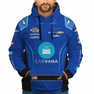 Jimmie Johnson Nascar 2023 Carvana Racing Uniform All Over Print Hoodie