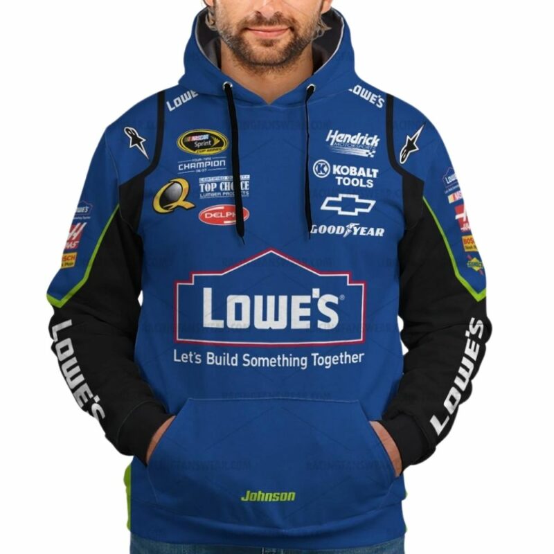 Jimmie Johnson Nascar Lowes 2008 Racing Uniform 3D Hoodie 1