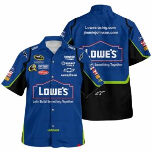 Jimmie Johnson Nascar Lowes 2008 Racing Uniform Hawaiian Shirt