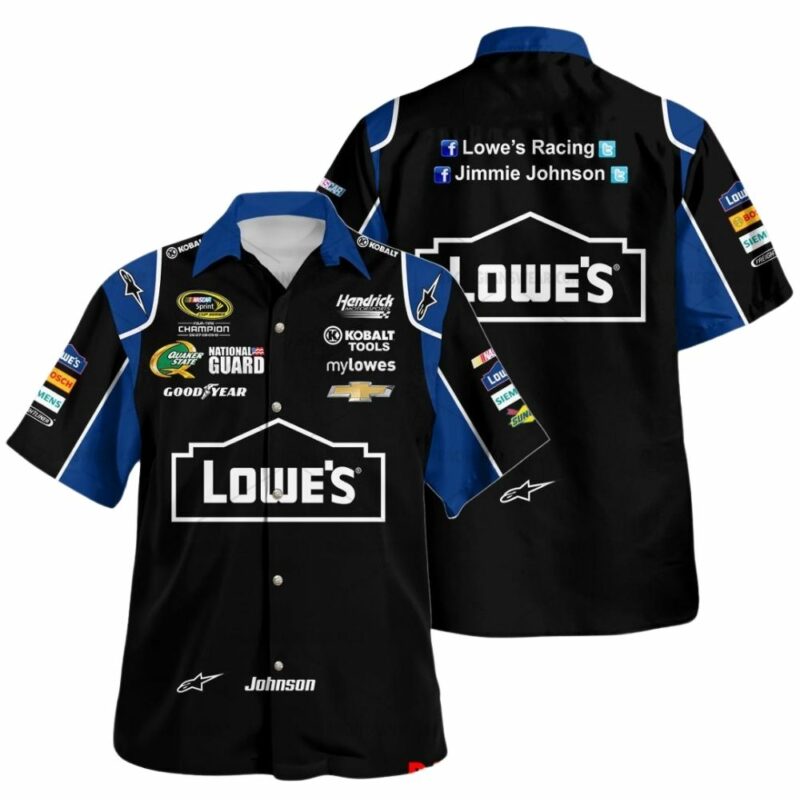 Jimmie Johnson Nascar Lowes 2013 Racing Uniform Hawaiian Shirt 1