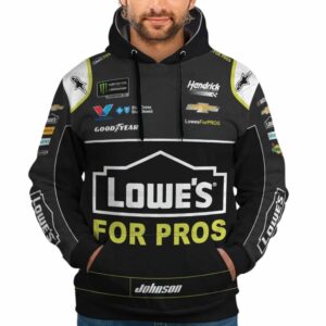 Jimmie Johnson Nascar Lowe's For Pros 2023 Racing Uniform All Over Print Hoodie