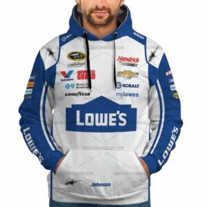 Jimmie Johnson Nascar Racing 2014 Lowe's Uniform All Over Print Hoodie