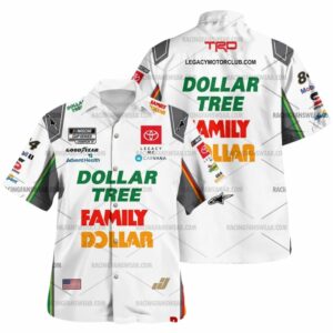 Jimmie Johnson Nascar Racing 2024 Legacy Motor Club Family Dollar Uniform Hawaiian Shirt