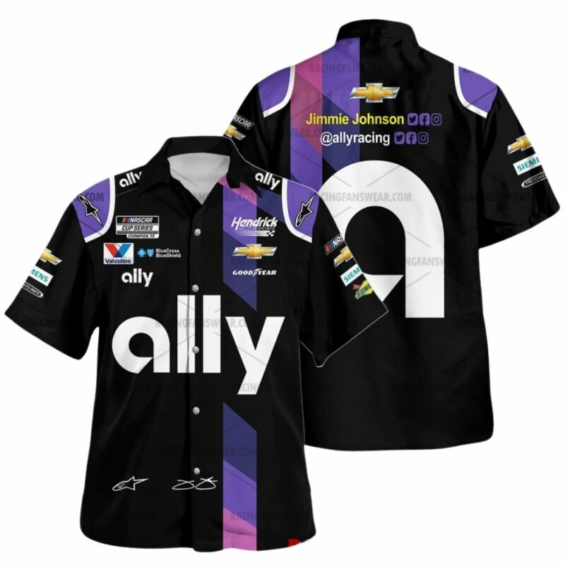 Jimmie Johnson Nascar Racing Ally 2020 Signature Uniform Hawaiian Shirt 1