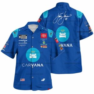 Jimmie Johnson Nascar Racing Carvana 2024 Signature Uniform Hawaiian Shirt