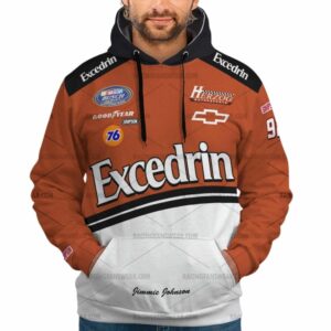 Jimmie Johnson Nascar Racing Excedrin 2001 Uniform All Over Print Hoodie