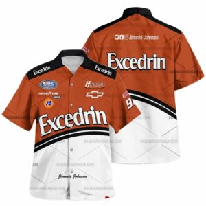 Jimmie Johnson Nascar Racing Excedrin 2001 Uniform Hawaiian Shirt
