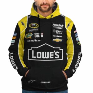 Jimmie Johnson Nascar Racing Lowe's 2013 Uniform All Over Print Hoodie