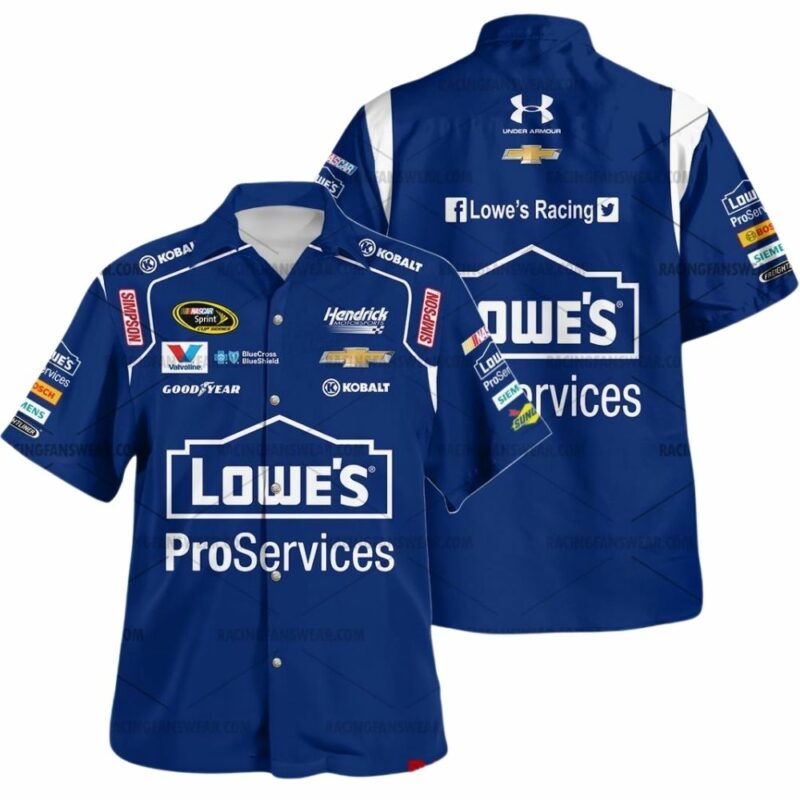 Jimmie Johnson Nascar Racing Lowes Proservice 2015 Uniform Hawaiian Shirt 1