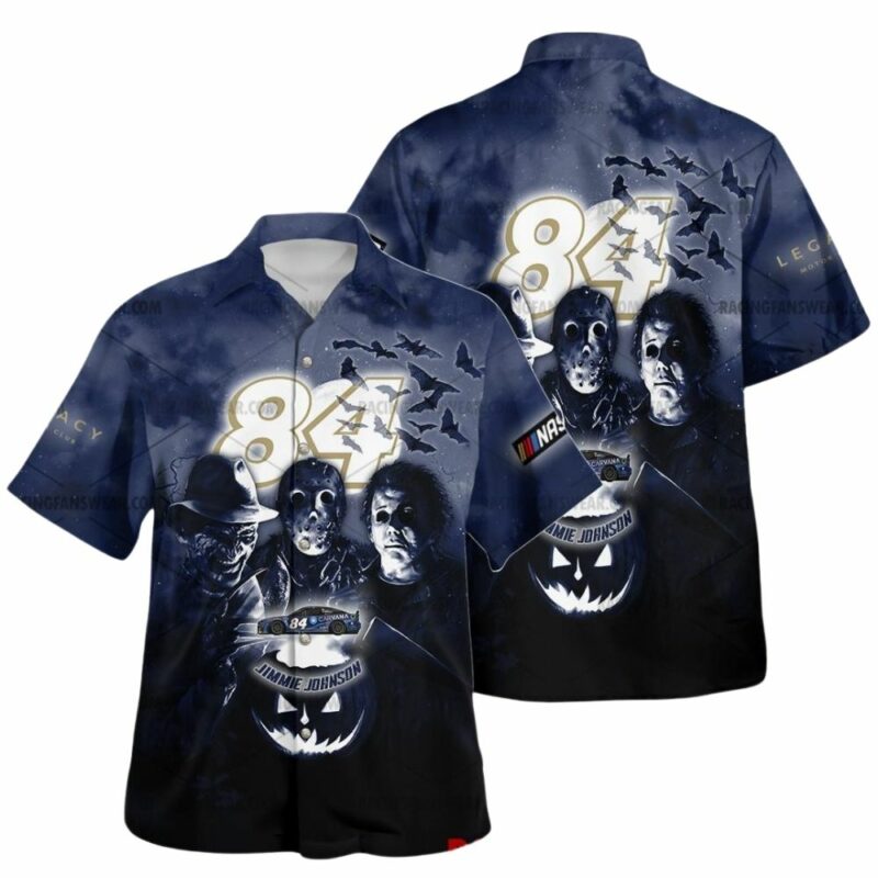 Jimmie Johnson Nascar Racing With Friends Horror Halloween Hawaiian Shirt 1