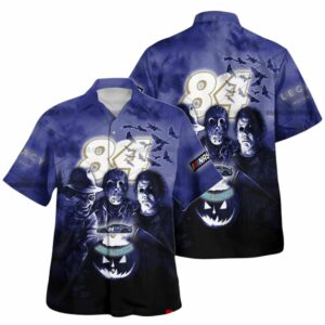 Jimmie Johnson Nascar Racing With Michael Myers Friends Horror Halloween Hawaiian Shirt