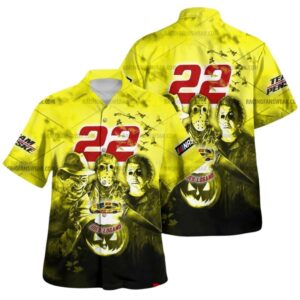 Joey Logano 22 Nascar Racing With Friends Horror Halloween Hawaiian Shirt