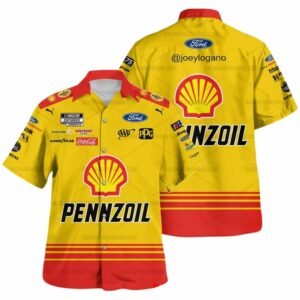 Joey Logano Nascar 2023 Shell Pennzoil Racing Hawaiian Shirt