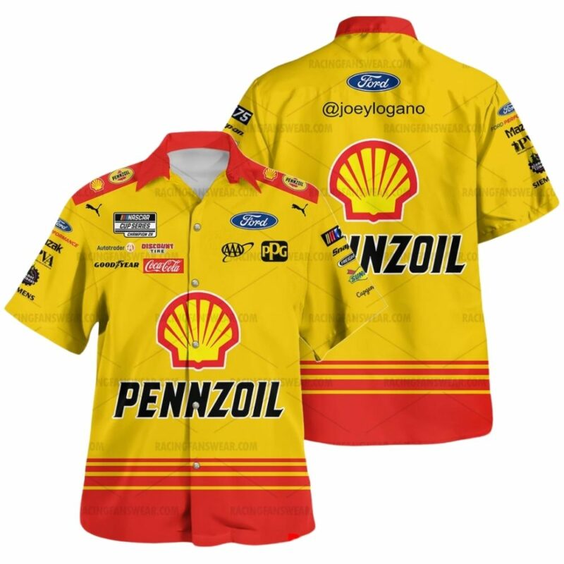 Joey Logano Nascar 2023 Shell Pennzoil Racing Hawaiian Shirt 1
