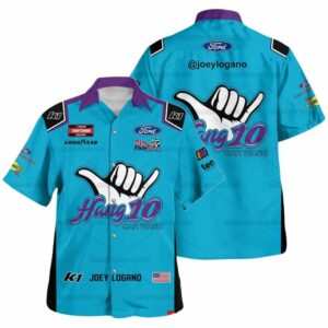 Joey Logano Nascar Racing Hang 10 Car Wash 2023 Uniform Hawaiian Shirt